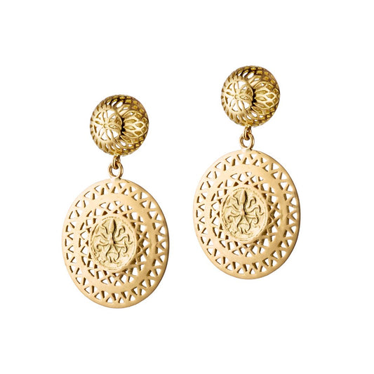 Ray Griffiths Gold Coin Drop Earrings