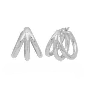 Sterling Silver Triple Hoope Earrings