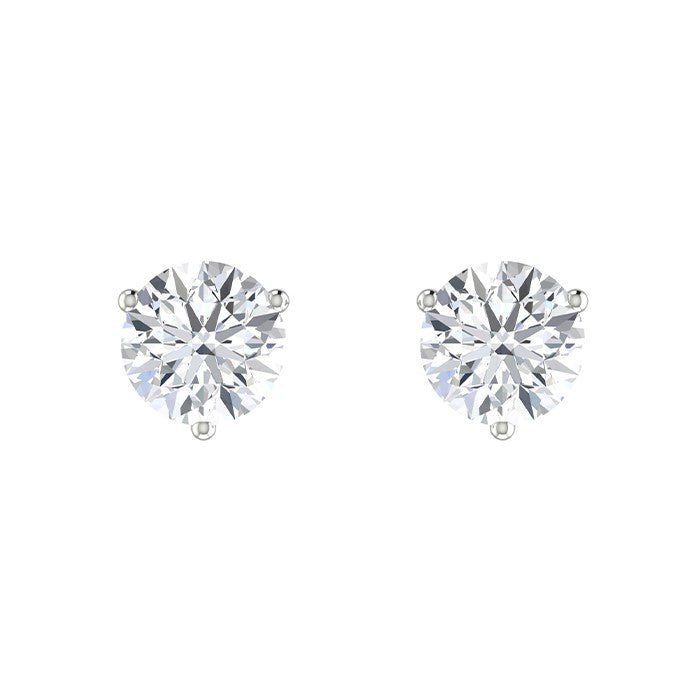 Round Diamond Stud Earrings