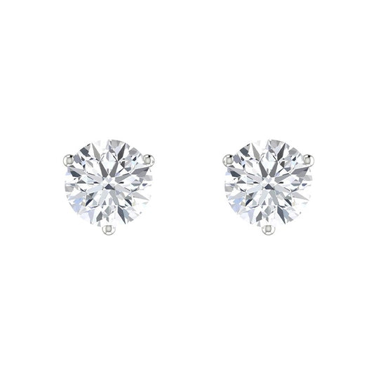 Round Diamond Stud Earrings