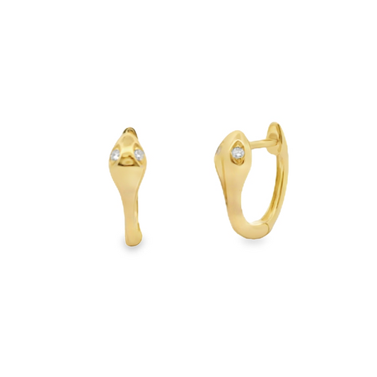 Diamond Snake Hoop Earrings