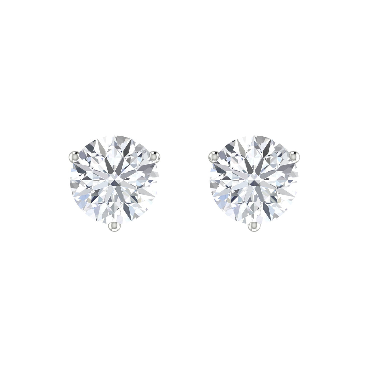 Round Diamond Stud Earrings