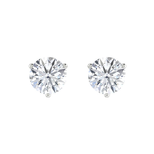 Round Diamond Stud Earrings