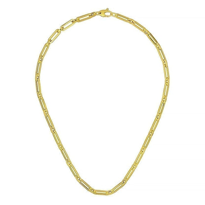 Yellow Gold Paperclip Link Chain