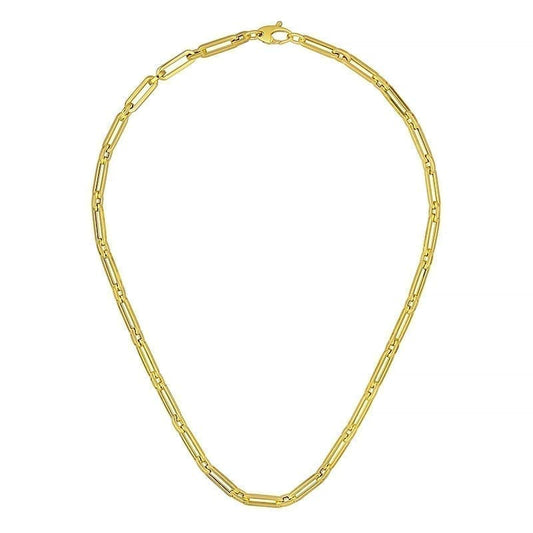Yellow Gold Paperclip Link Chain