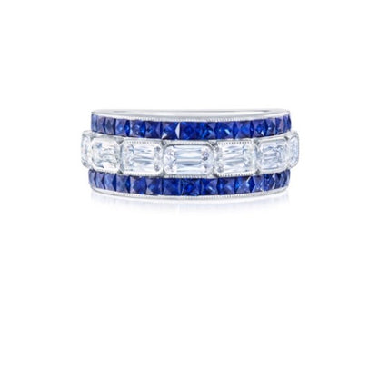 Kwiat Ashoka Diamond & Blue Sapphire Band