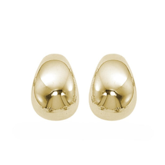 Yellow Gold Puff Hoop Earrings