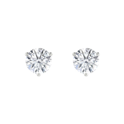*14K white gold diamond stud earring totaling 1.0cts. Color: G; Clarit