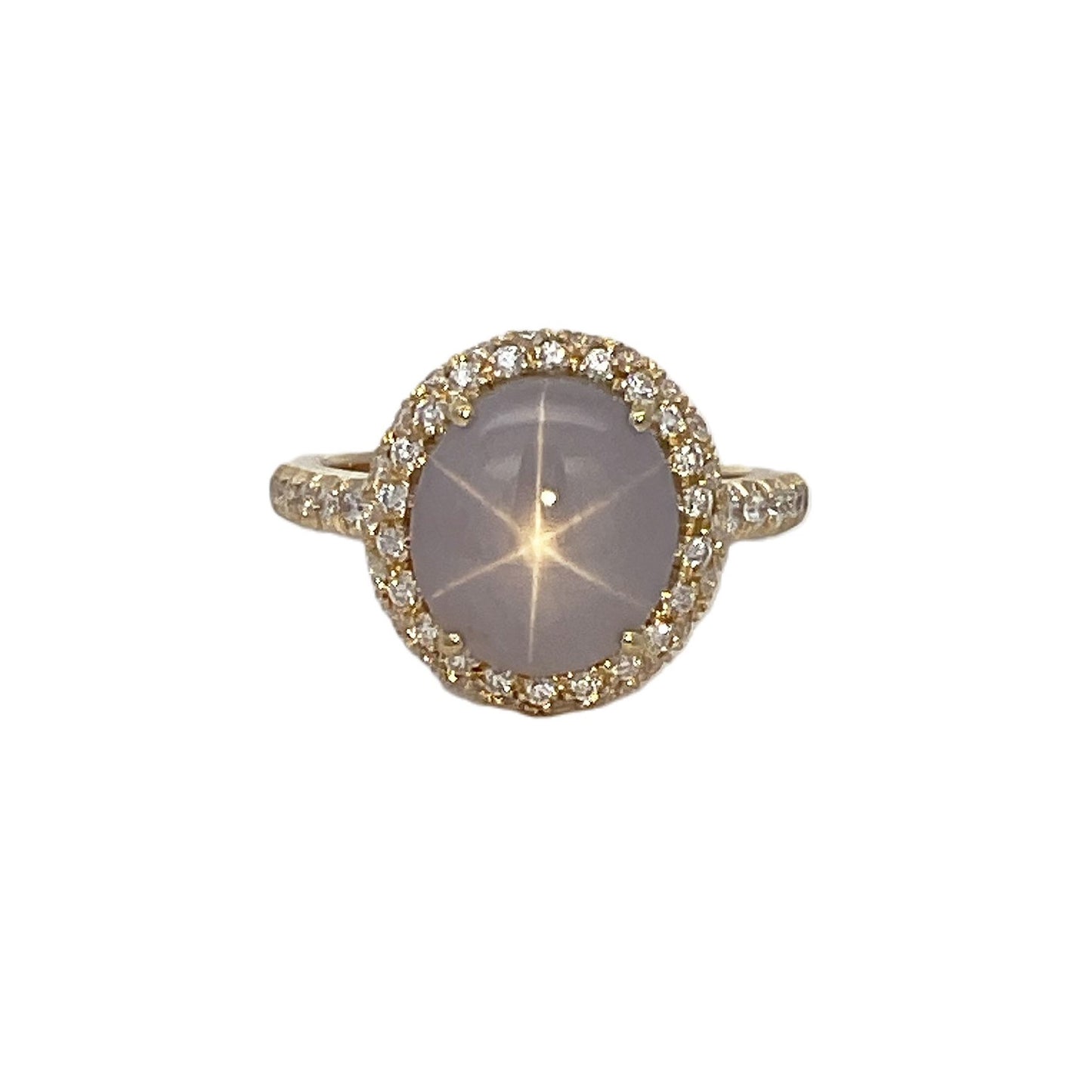 Suna Star Sapphire and Diamond Ring
