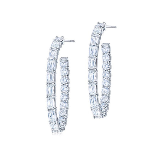 Kwiat Ashoka & Round Diamond Hoop Earrings