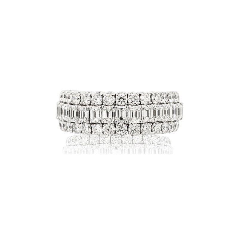 Picchiotti Xpandable Emerald & Round Cut Diamond Eternity Band