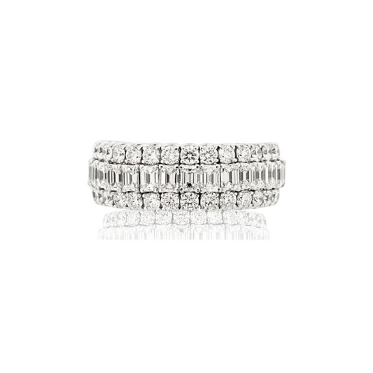 Picchiotti Xpandable Emerald & Round Cut Diamond Eternity Band