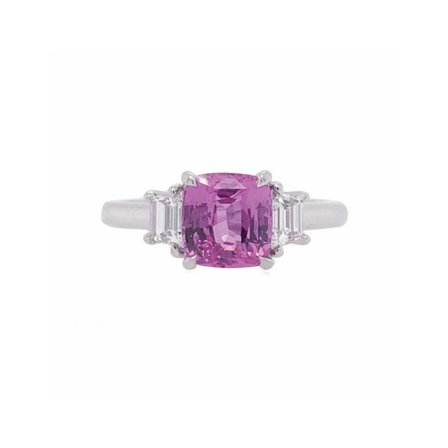Pink Sapphire & Diamond Ring