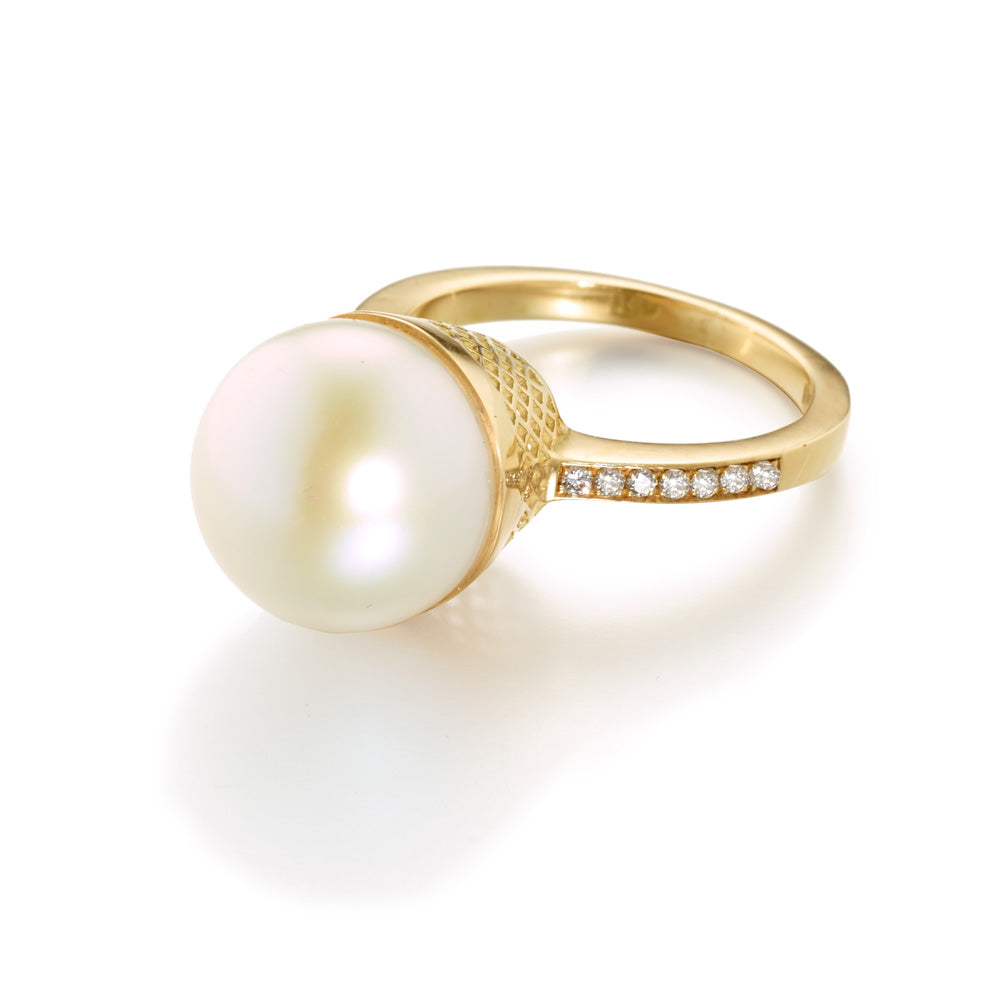 Ray Griffiths Pearl and Diamond Ring