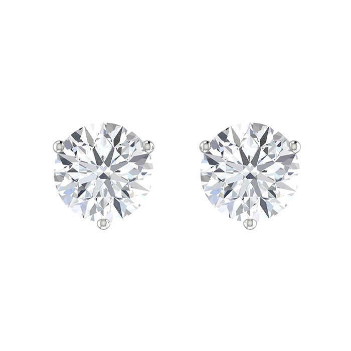 Round Diamond Stud Earrings