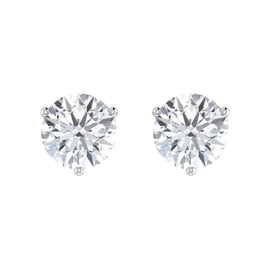 Round Diamond Stud Earrings