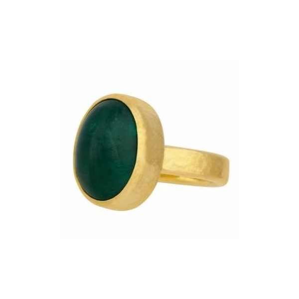 Gurhan Rune Cabochon Oval Emerald Ring