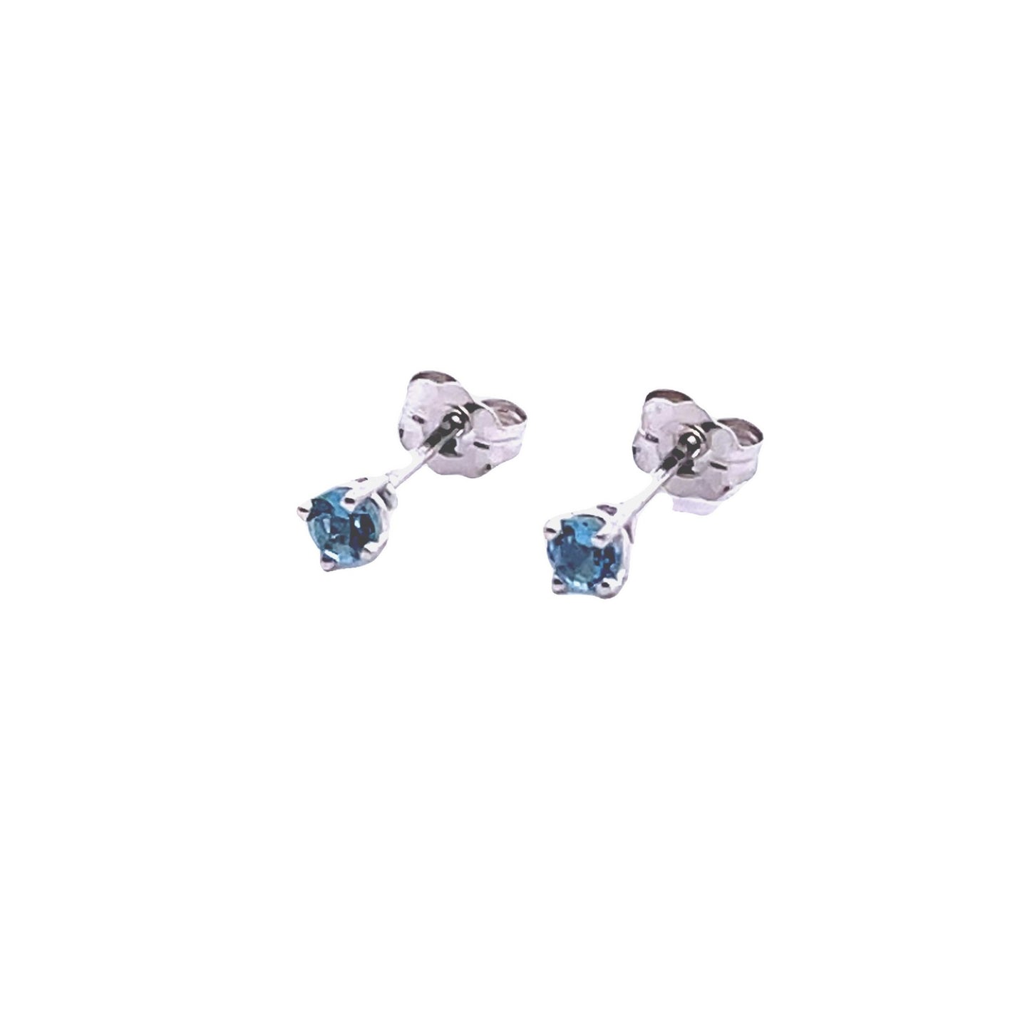 White Gold Aquamarine Stud Earrings