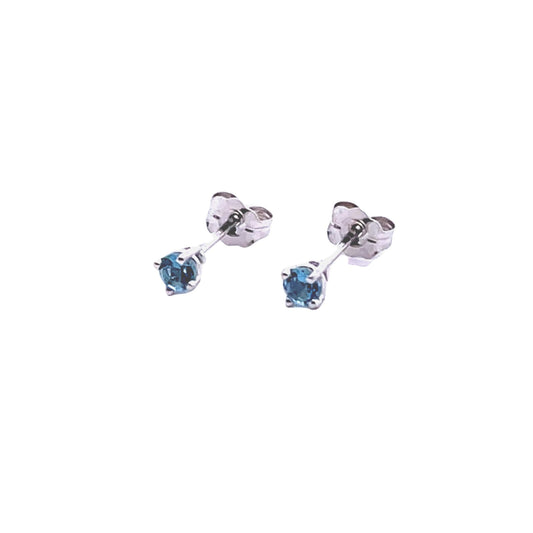 White Gold Aquamarine Stud Earrings