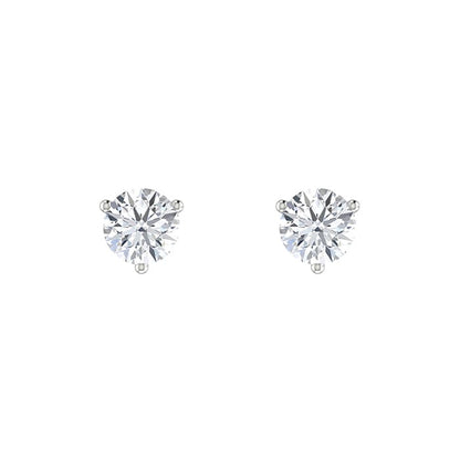 Round Diamond Stud Earrings