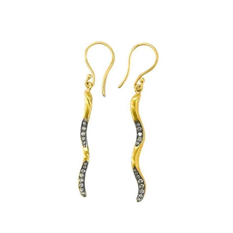 Lika Behar Swiggle Diamond Drop Earrings