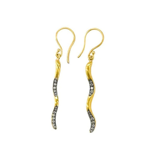 Lika Behar Swiggle Diamond Drop Earrings