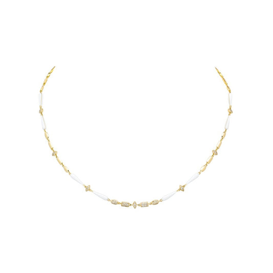 Etho Maria Diamond and White Ceramic Necklace