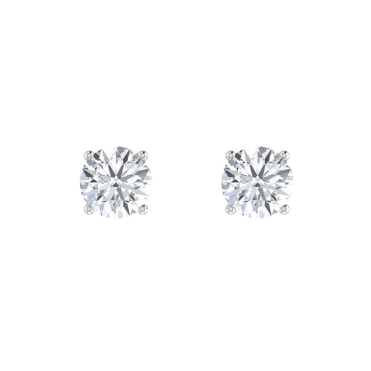 Round Diamond Stud Earrings