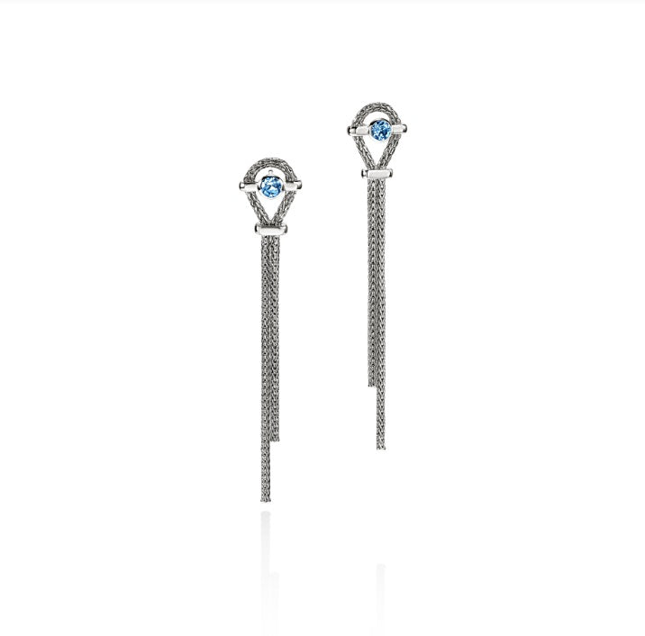 John Hardy Swiss Blue Topaz Drop Earrings