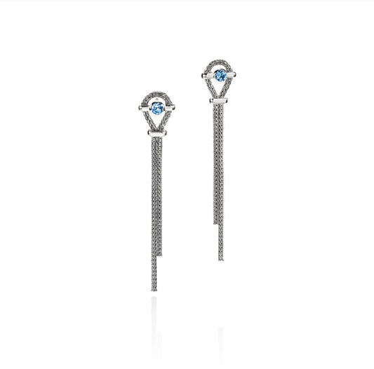 John Hardy Swiss Blue Topaz Drop Earrings