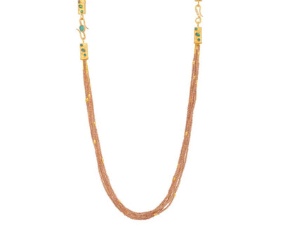 Gurhan Flurries Gold Sunstone Bead Necklace