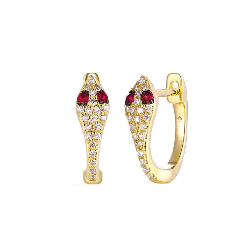 Ruby & Diamond Hoop Earrings