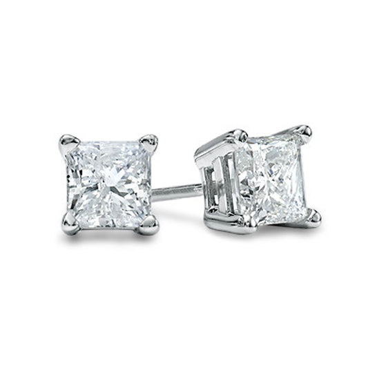 Princess Cut Diamond Stud Earrings