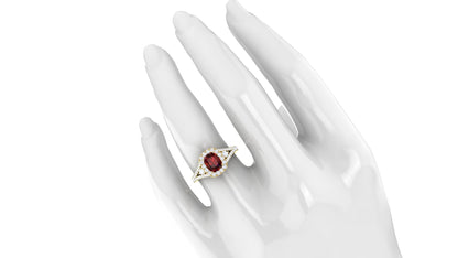 Ruby & Diamond Halo Ring