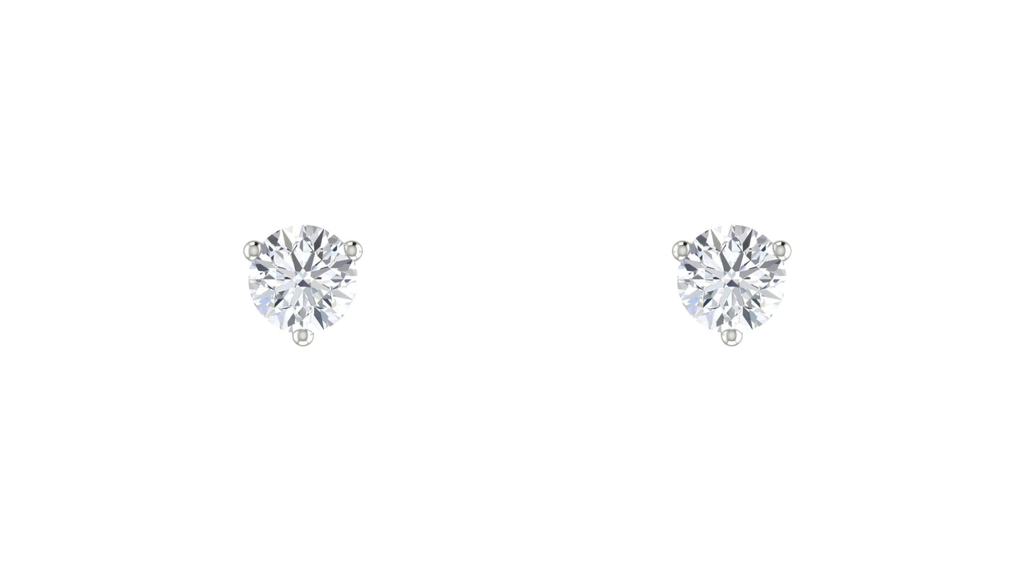 Diamond Round Stud Earrings