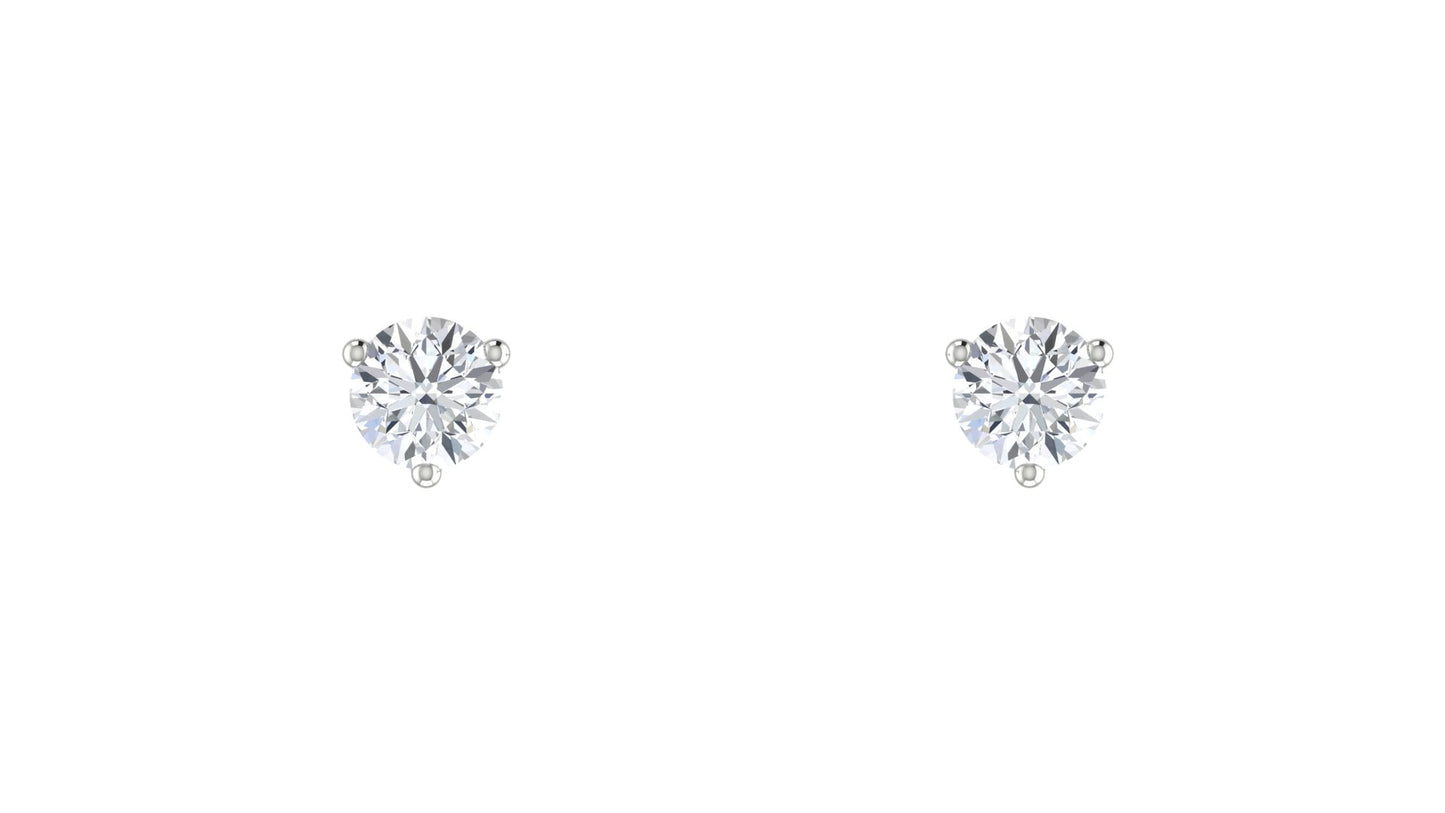 Round Diamond Stud Earrings