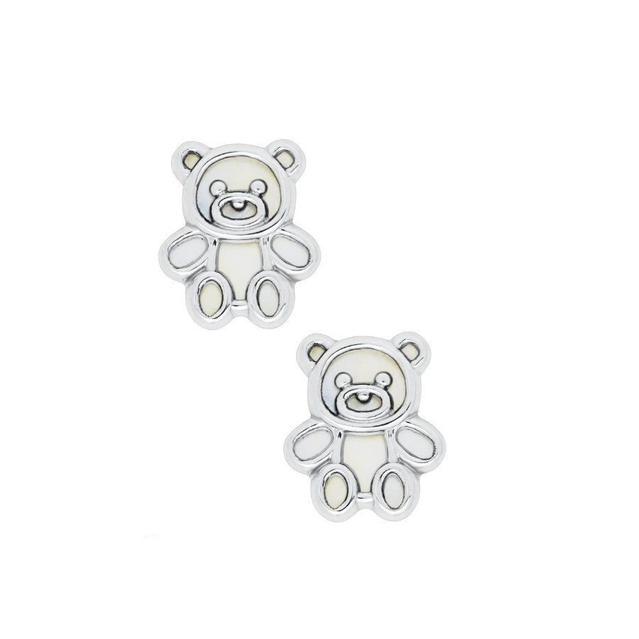 Sterling Silver Child's Teddy Bear Stud Earrings