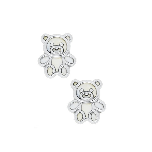 Sterling Silver Child's Teddy Bear Stud Earrings