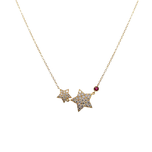 Suna Diamond and Ruby Star Pendant
