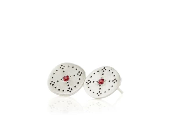 Adel Chefridi Nostalgia Ruby Stud Earrings