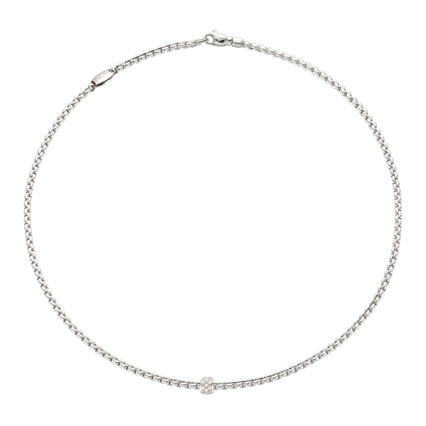 Fope Eka Pavé Diamond Rondel Necklace