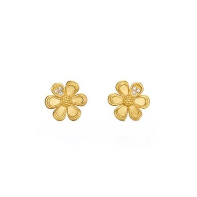 Temple St. Clair Golden Flower Earrings