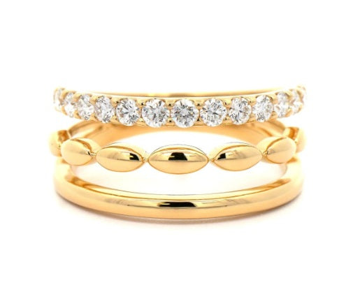 Etho Maria Three Row Diamond Ring