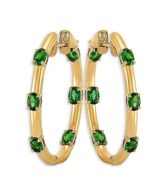 Etho Maria Tsavorite Hoop Earrings