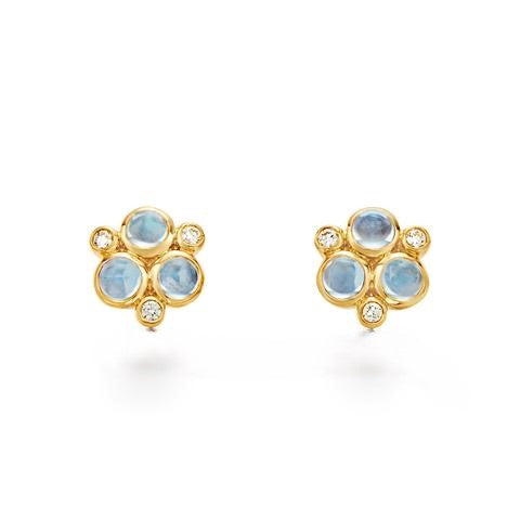 Temple St. Clair Blue Moonstone Trio Stud Earrings