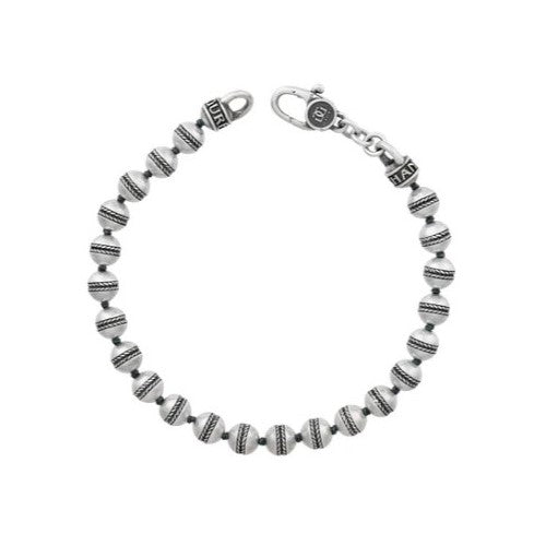 Gurhan Men's Sterling Silver Beaded Chevron Small Ball Bracelet