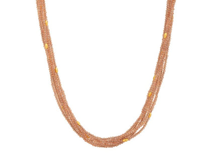 Gurhan Flurries Gold Sunstone Bead Necklace