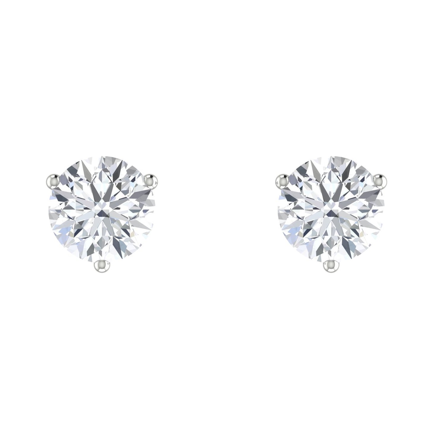 Diamond Round Stud Earrings