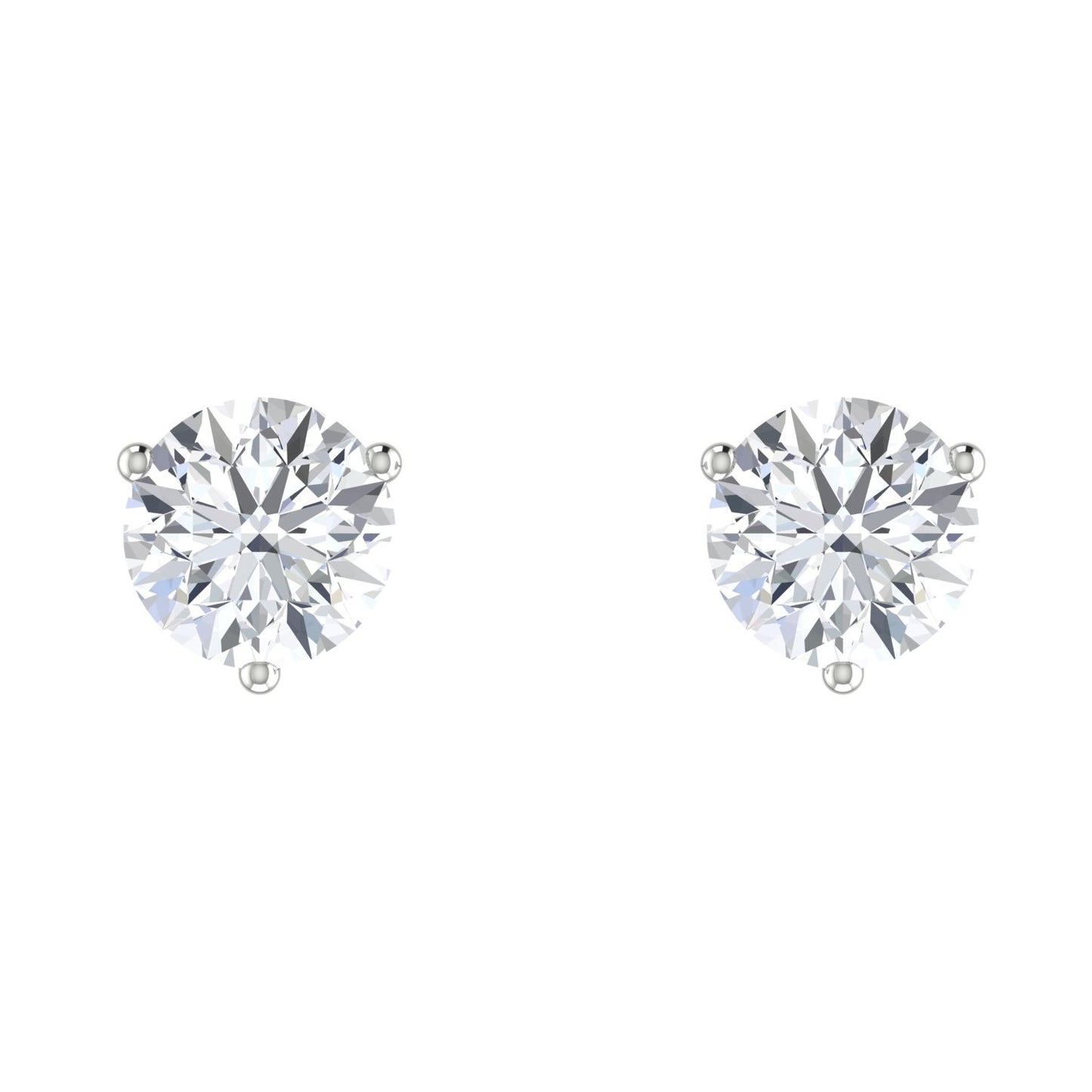 Round Diamond Stud Earrings