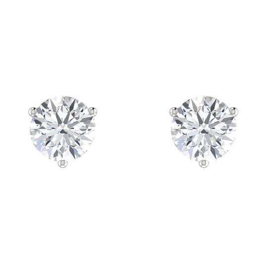 Round Diamond Stud Earrings